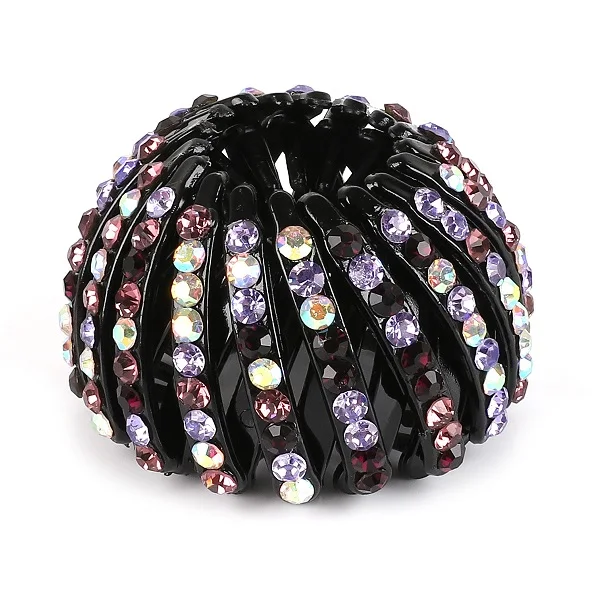 Frauen Haar Clips Kristall Vogel Nest Haar Klaue Brötchen-hersteller Hairgrip Haarnadeln Mädchen Pferdeschwanz-Halfter Klemmen Headwear Haar Zubehör: MULTI