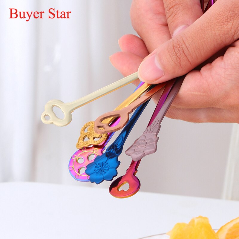 10PCS/Set Fruit Forks Stainless Steel Gold Cake Dessert Forks Lovely Mini Fork Used For Cake in Party Restaurant With Box