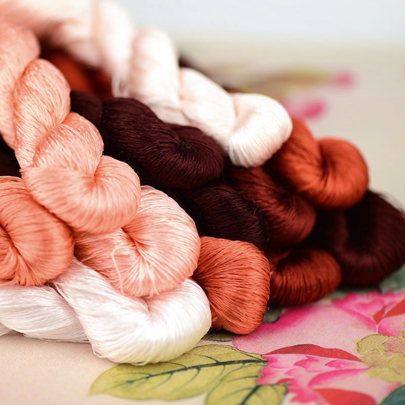 silk embroidery thread / 100% silk thread /hand embroidery embroider cross stitch/Dark orange series/13 pure colors