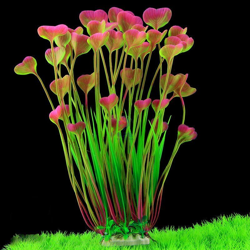 Hjärta form akvarium växt vatten prydnad plast mini akvarium landskap falsk simulering akvarium landskapsarkitektur dekoration