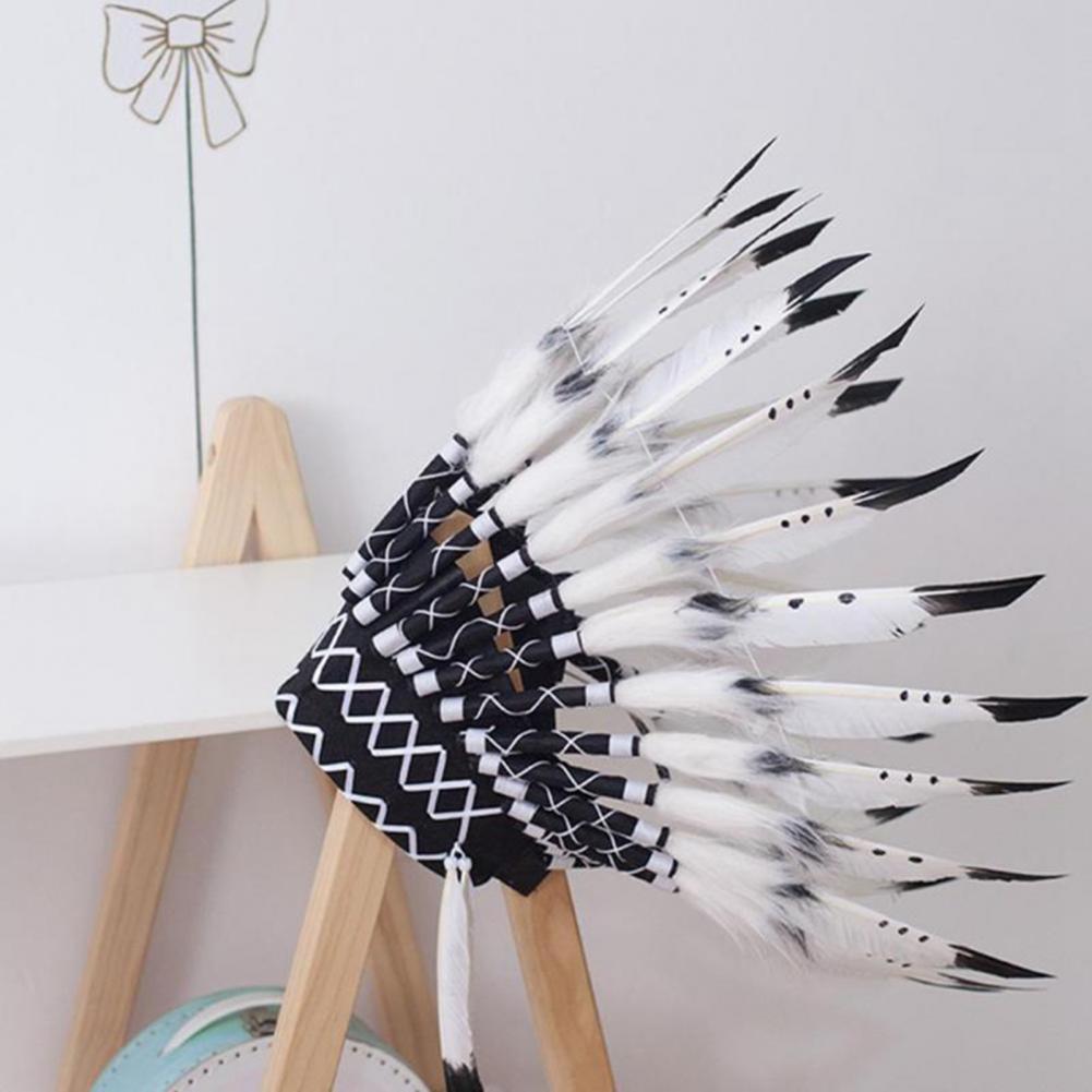 Sombrero especial, tocado sintético duradero, tocado indio nativo americano de plumas sintéticas