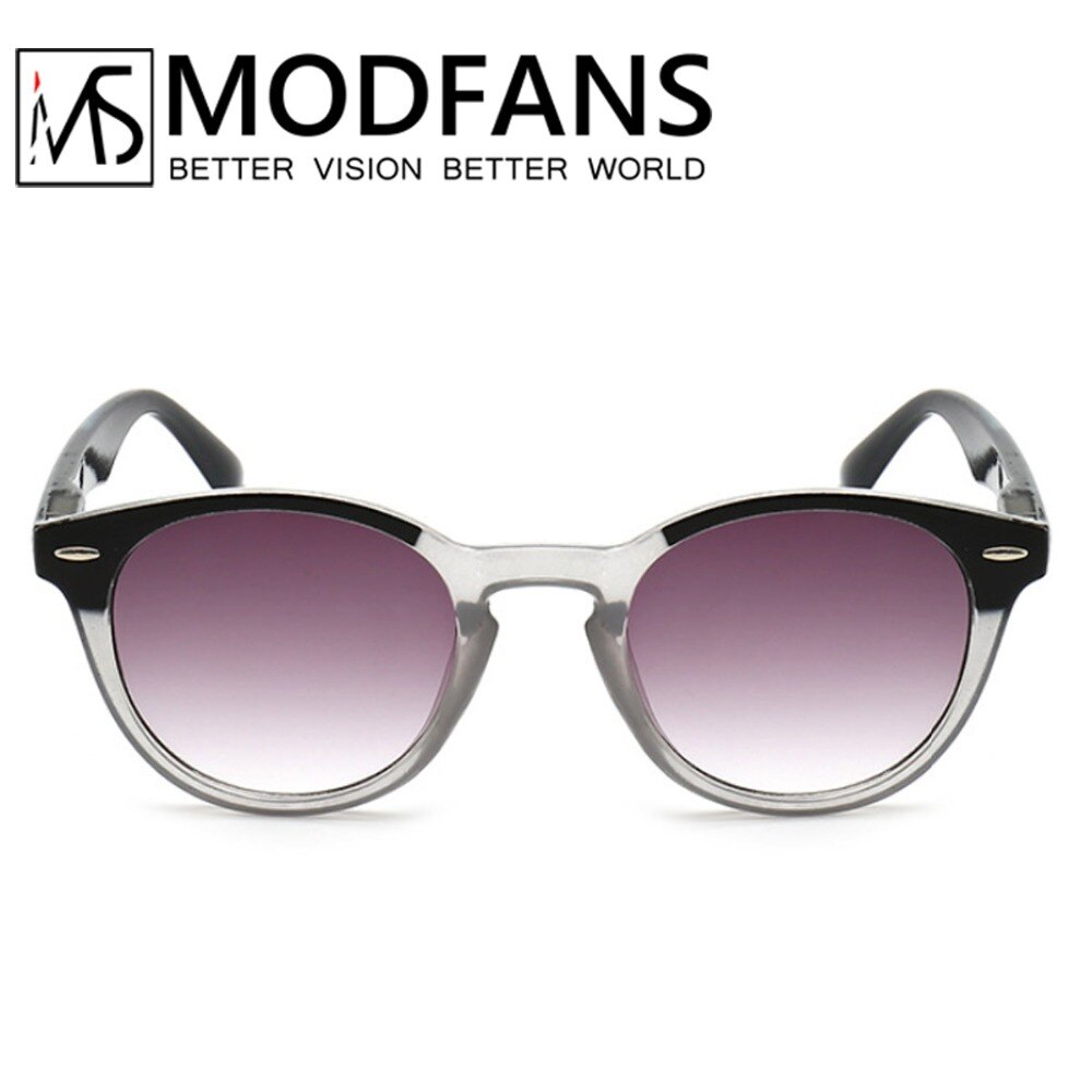 Getönte Lesebrille Runde Vintage Grade Grau Objektiv Anti UV Presbyopie 1,0 1,5 2,0 2,5 3,0 3,5 4,0 Dioptrien mit Elastische Bein