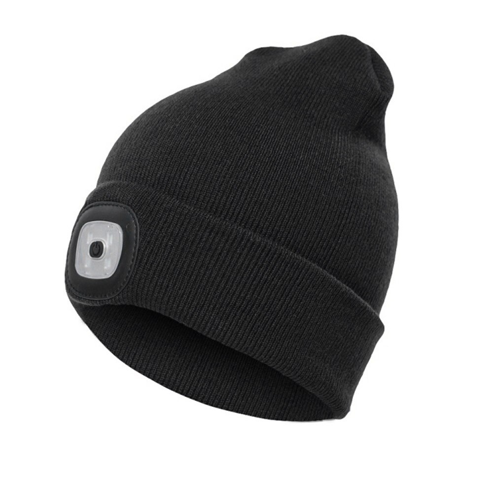 Berretto Bluetooth con sciarpa berretto in maglia ricaricabile Bluetooth con cappello a mani libere senza fili regalo di natale per uomo e donna: black