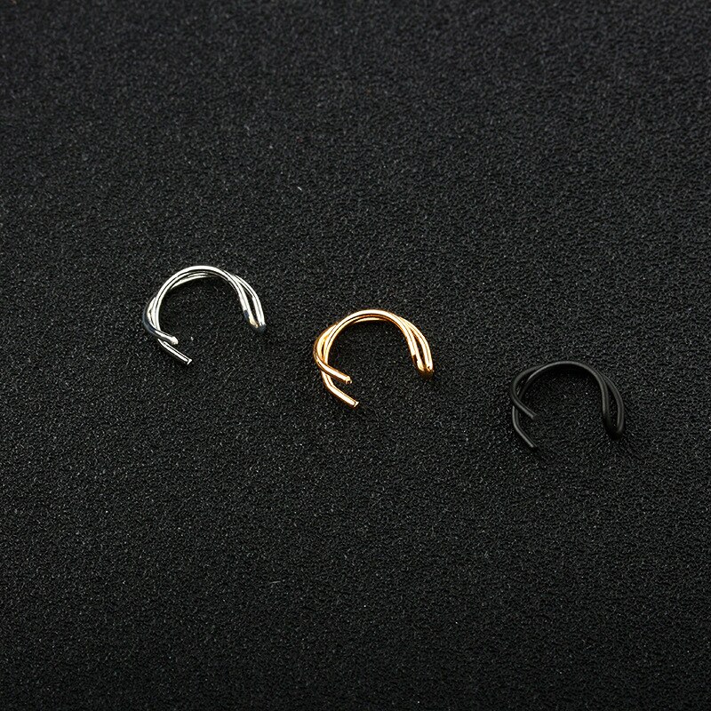 Clip d'oreille Simple à la femmes hommes oreille manchette boucles d'oreilles Cartilage Punk Rock Non-Piercing U modèle boucles d'oreilles bijoux meilleur prix