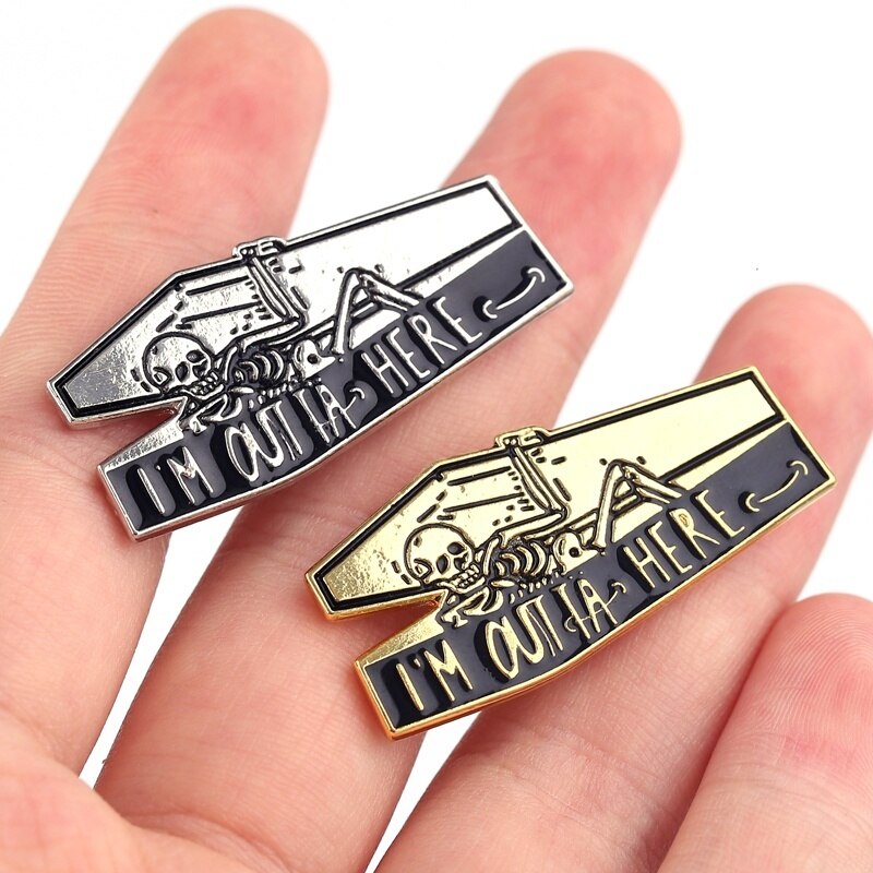 LA VITA era ok Cranio Bara Oro Argento Scheletro Del Fumetto Gioelleria Raffinata E Alla Moda del Regalo Spille Smalto Risvolto Spilli Pulsante Distintivo