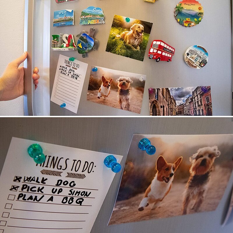 56 Kleurrijke Push Pin Magneten 7 Diverse Kleur Sterke Magnetische Push Pins Perfect Te Gebruiken Als Koelkast Magneten