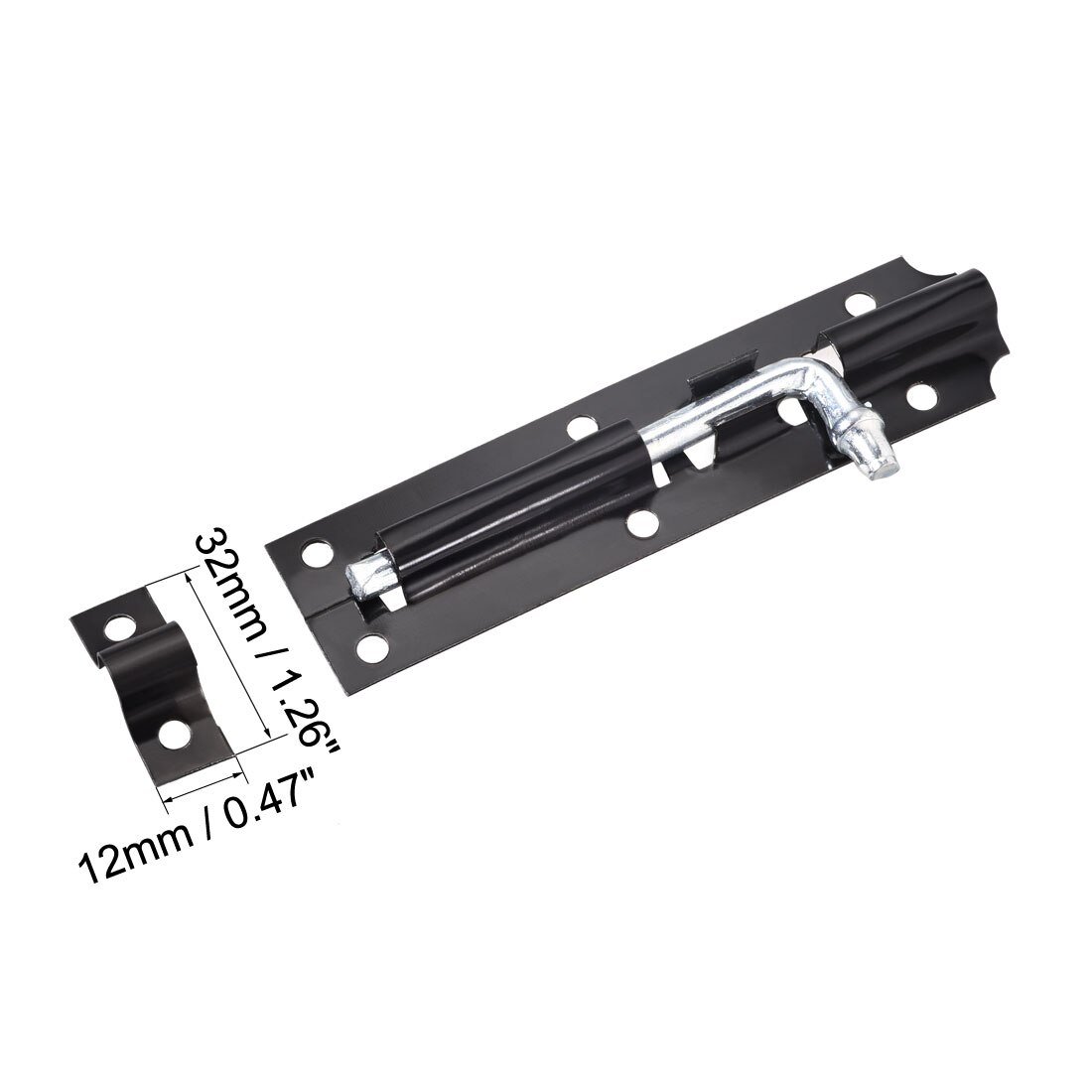 uxcell Door Slide Latch Lock, 5-inch Iron Security Barrel Bolt in Black, 5 Pcs