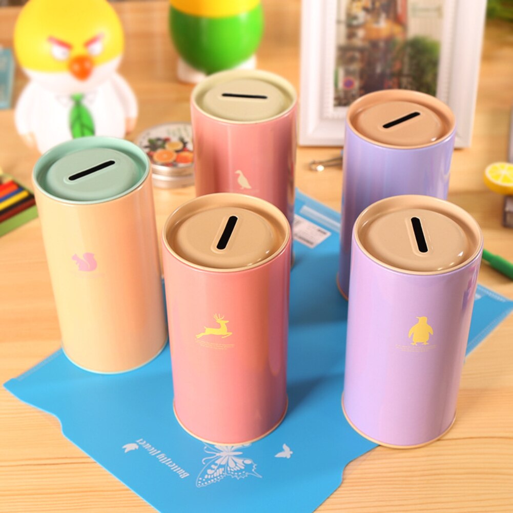 Lovely Animal Print Piggy Bank In Piggy Bank Tin Coin Cartoon Zoo Piggy Bank Random Color: Default Title