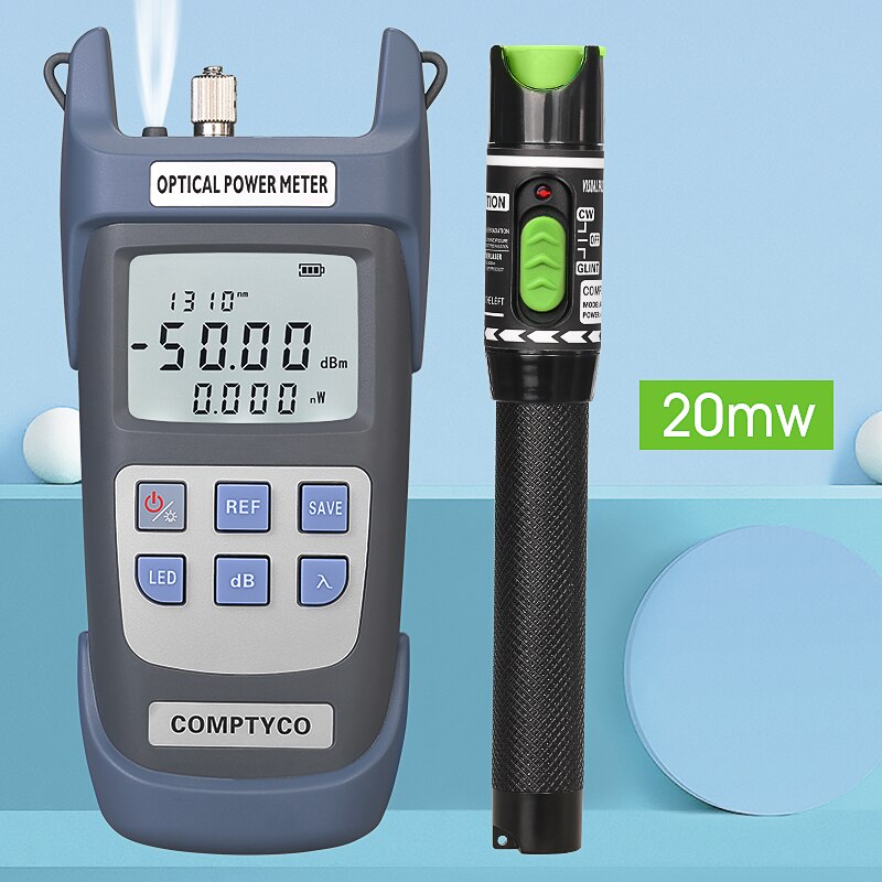 2 In1 FTTH Fiber Optic Tool Kit Fiber Optical Power Meter -50~+26dBm and 1-50MW Visual Fault Locator Fiber Optic Test Pen: G510A and 20MW