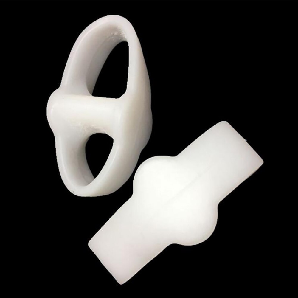 1 Paar Zachte Siliconen Teen Separator Hallux Valgus Corrector Duim Orthesen Bunion Straightener Toe Protector Massager Voetverzorging: WHITE