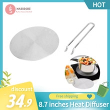 Heat Diffuser Stainless Steel Induction Heat Diffuser with Removable Steel Handle Coffee Milk Cookware Diffuser