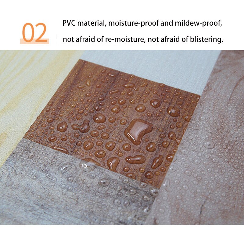 10Pcs Floor Sticker Waterdichte Pvc Hout Textuur Decoratieve Tegel Stickers Thuis Board Decor Slaapkamer Woonkamer Diy Kamer Renovatie