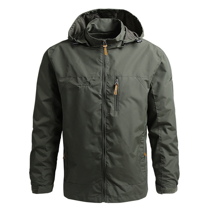 Coupe-vent Hommes DulJacket Imperméable En Plein Air À Capuche Manteau Sports Militaire Taille Européenne S-5XL Terrain Escalade Mince Outwear: XXL / vert militaire