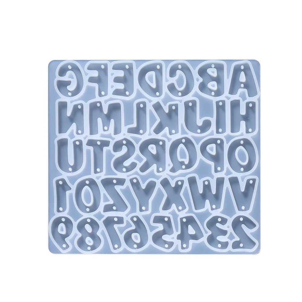 Alphabet Epoxy Resin Silicone Mold Letter Number Mould DIY Keychain Earring Pendant Epoxy Resin Jewelry Crafts Casting Mold: green