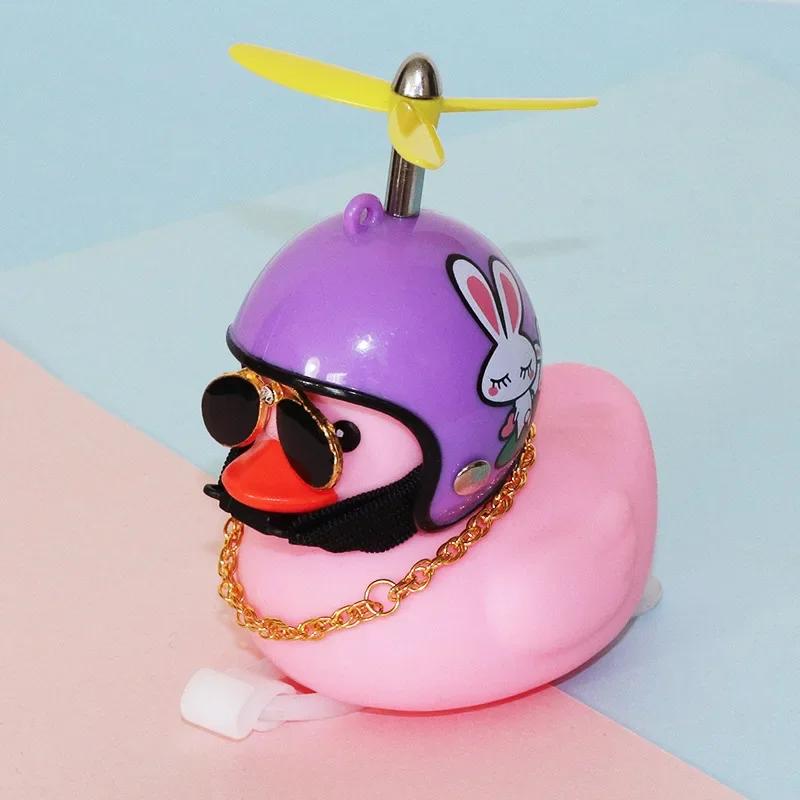 Timbre de bicicleta Daffy Pink Duck con casco, hélice, accesorios de goma para bicicleta, moto MTB, bocina de bicicleta para niños, luz de capitán de pato: Azul marino