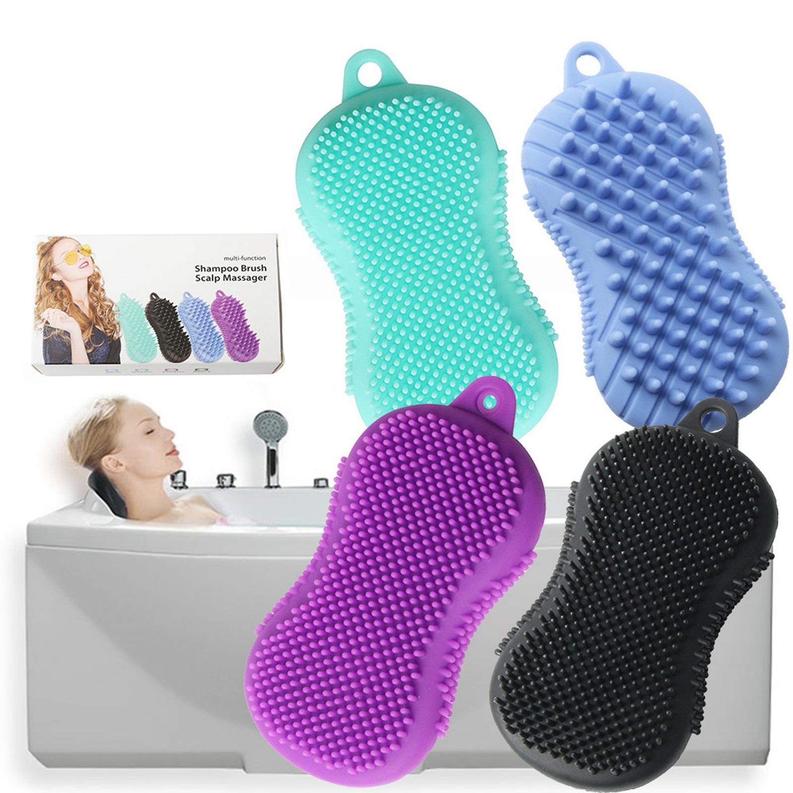 Brosse exfoliante en Silicone pour le corps, pour enfants, femmes, hommes, brosse douce pour le nettoyage de la tête, brosse éponge