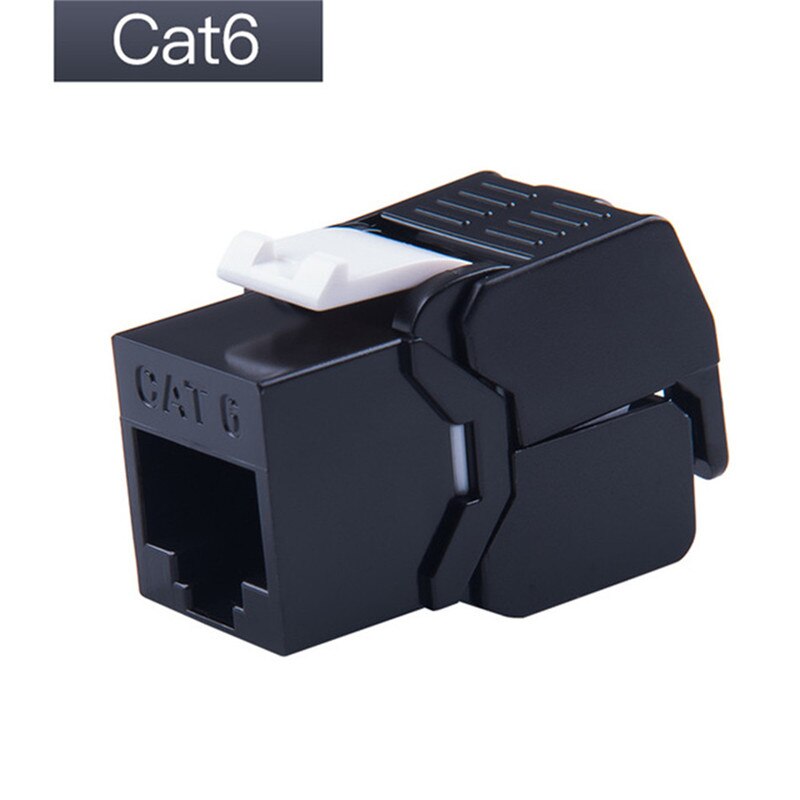 RJ45 Connector Cat6 Jack Modules RJ 45 Female Tool Less Cat 6 Keystone Repeatable Using For 23-26AWG Cable 15u&quot; Gold Plated: Black / 5pcs