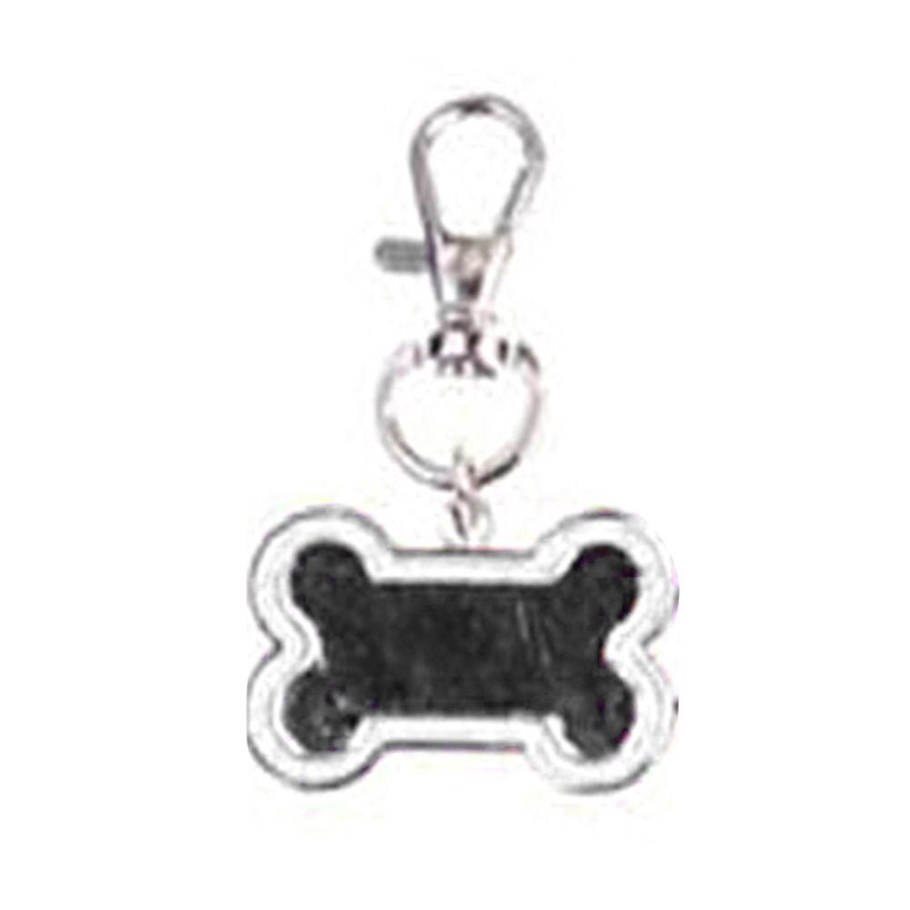 Plaque d'étiquette de nom d'identification Anti-perte en forme d'os pour chien et chiot, décoration de collier à breloques: WHITE