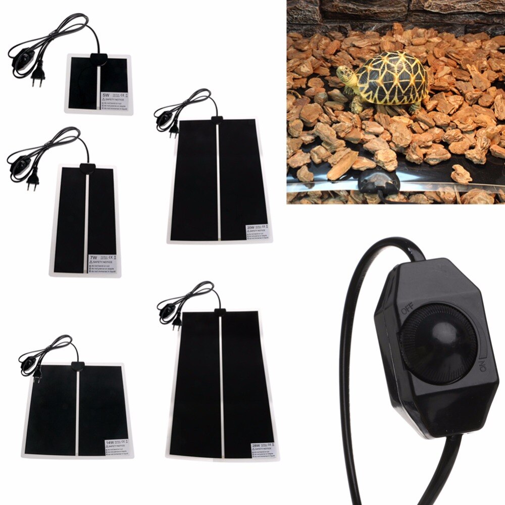 5/7/14/20/28W 220-240V Eu Plug Verstelbare Temperatuur Huisdier Verwarming mat Schildpad Amfibieën Warmer Bed Mat Reptielen Levert C42