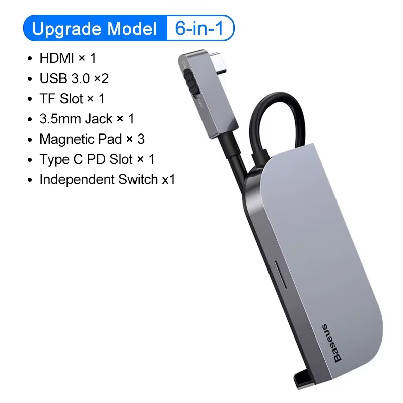 Baseus USB C-splitter voor iPad Pro 11 12,9 HDMI 4K 30Hz USB-poort PD 100W poort SD TF-kaartlezer voor Steam Deck USB 3.0-splitter: Overigen