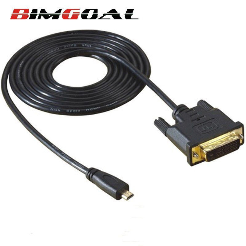 High Speed Micro HDMI to DVI cable DVI-D 24+1 Cable male to male hdmi to dvi cable for