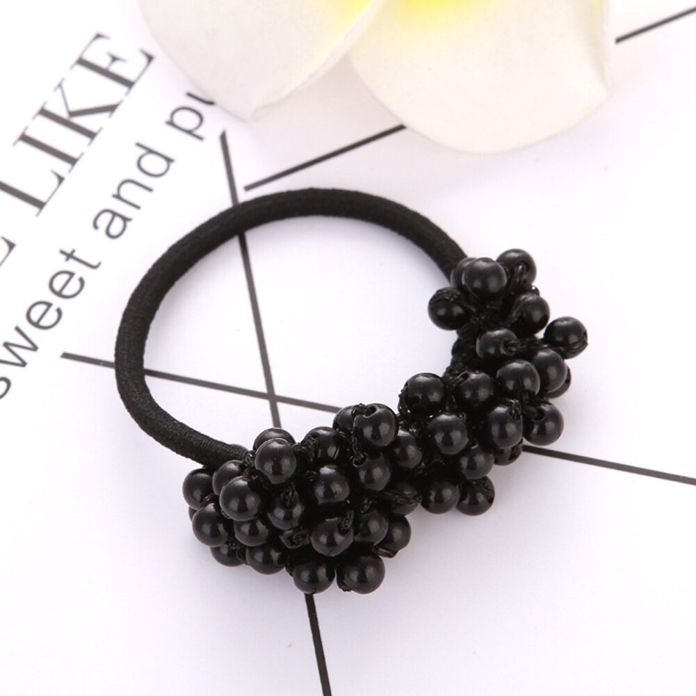 Women Girls Colorful All Pearls Elastic Hair Bands Sweet Hair Ornament Headband Scrunchie Hair Accessories: 2