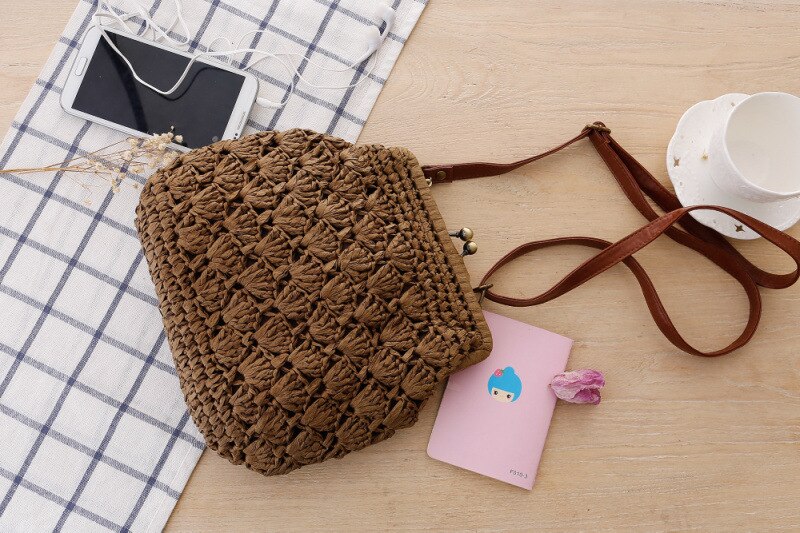 Youse tessuti delle Donne del sacchetto delle Donne della borsa singolo sacchetto di Spalla Alla Moda e Versatile piccola Borsa Messenger fresco borsa Da Spiaggia: CAMEL