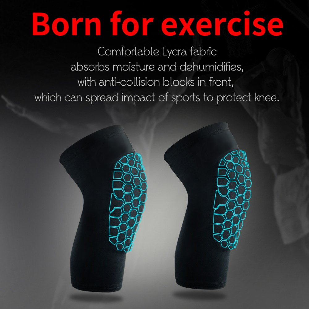 1Pcs Basketball Volleyball Knee Pad Honeycomb Foam Support Compression Leg Sleeve Knee Brace Support Sports Fitness Equipmet