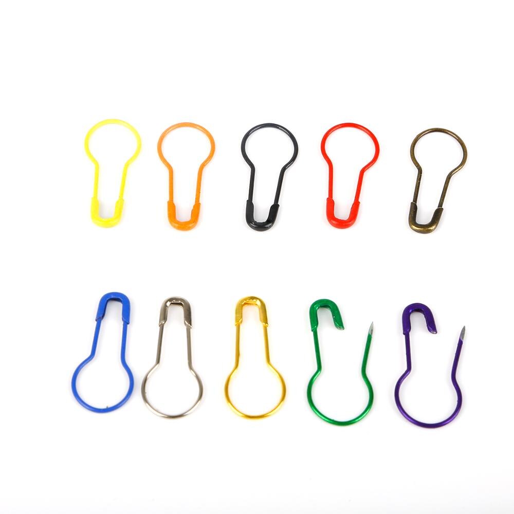 100pcs/box Mixed Color Safety Pins Calabash Gourd Shape Safety Pin Markers Pins Craft Sewing Knitting Stitch Holder Accessories