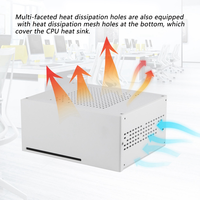 A07D Mini ITX Case Horizontal Computer Chassis HTPC Host Case Small 1U Power Supply USB2.0 ITX Enclosure Desktop Case