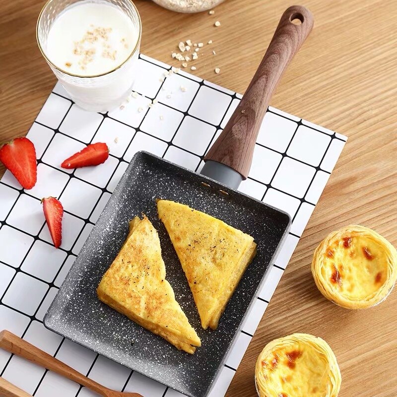 Melaleuca frakke japansk aluminiumslegering tamagoyaki omelet pan non-stick stegepande stege æg pande pandekage gryde kogegrej 15 x 18cm