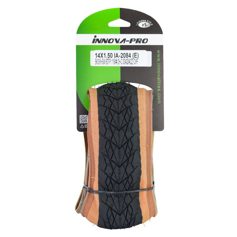 INNOVA 14 inch Folding Bike Tire 14x1.5 40-254 Retro Yellow Edge Tire Small Wheel Folding Bike 412 Folding Steel Tire