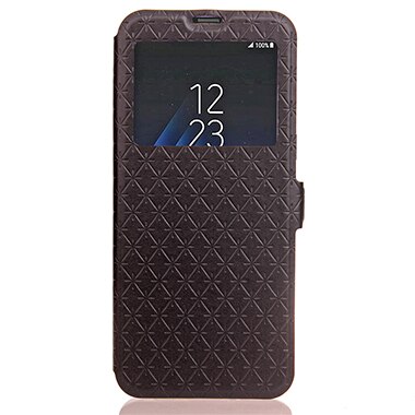 Abdeckung Telefonkasten Für Samsung Galaxy S8 Plus SM S8 + G9550 Flip Pu-leder tpu Shell S8 ZOLL-G9500 Fenster Ständer Raute Holster tasche: For Samsung S8 Plus / Black