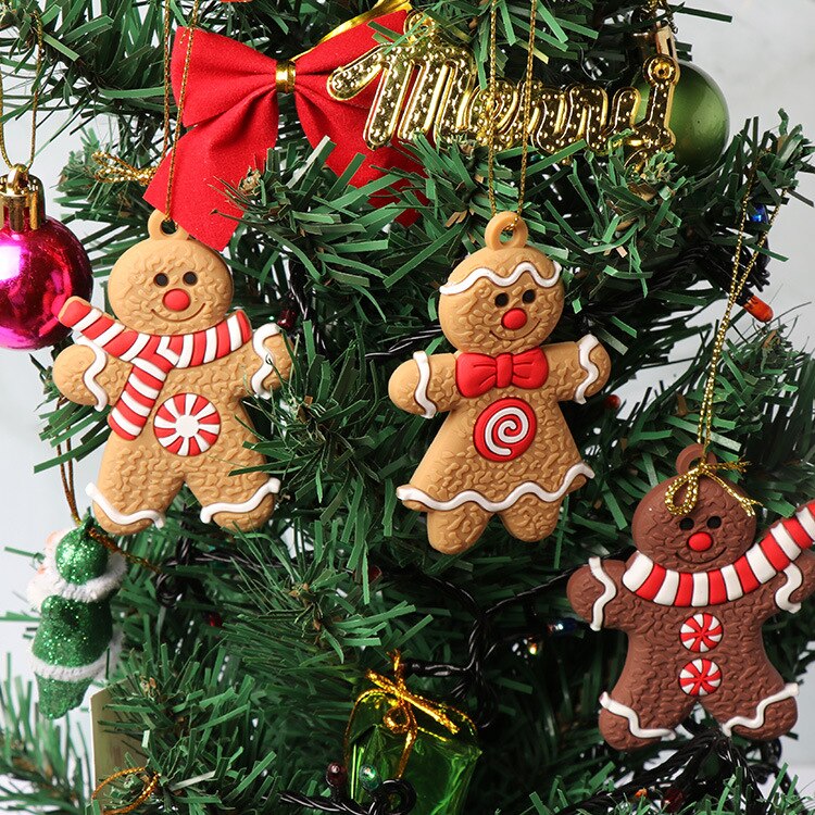 Gingerbread homem enfeites de natal feliz natal para o ano novo 2022 decorações da árvore de natal pingente festival casa decorações