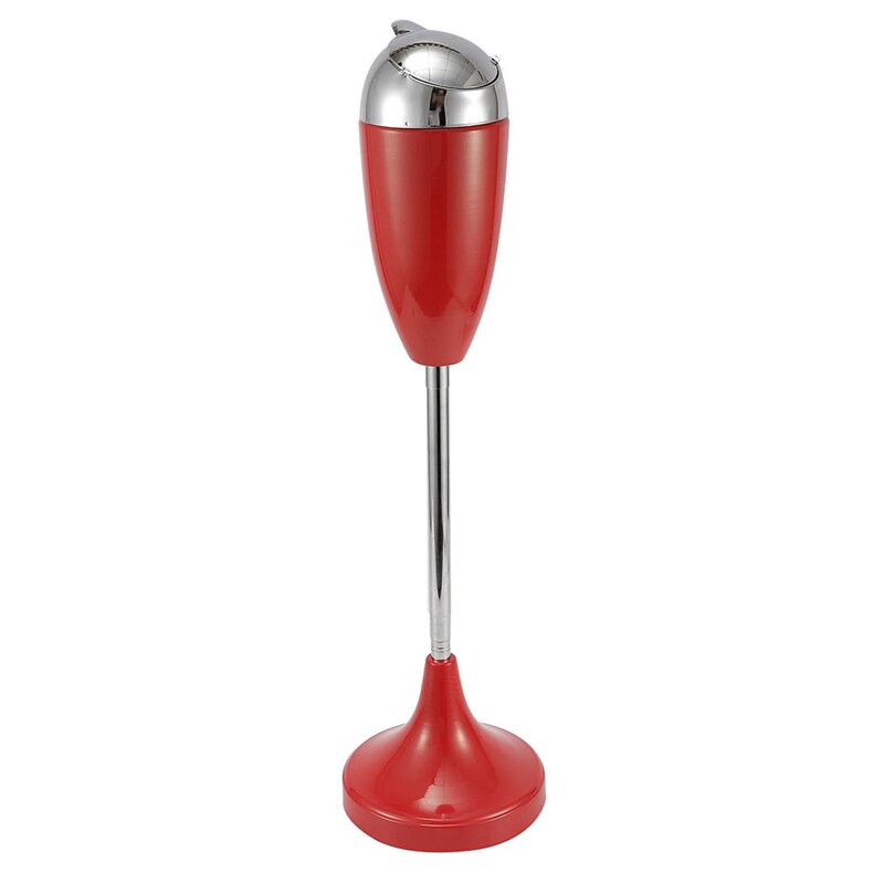 Adjustable Floor Standing Ashtray with Lid for Home Office Stainless Steel Weatherproof Anti-rust Ashtray Smoking Accessories: Red
