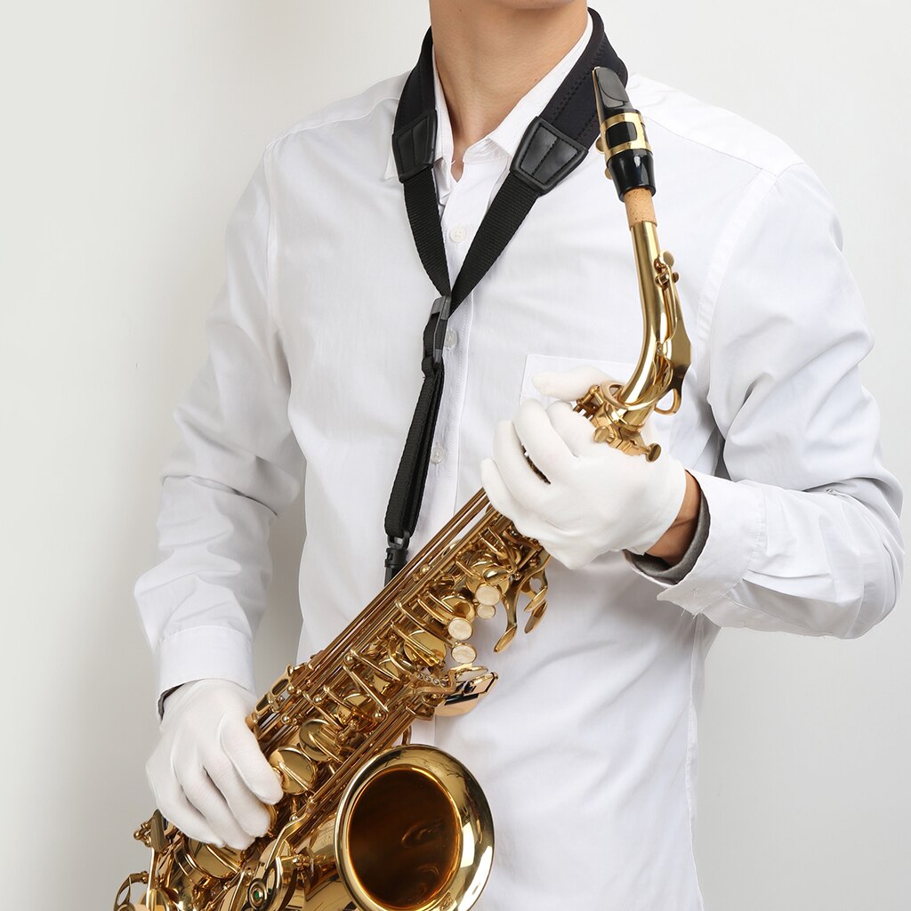 Adjustable Saxophone Neck Strap for Alto Tenor Soprano w/ Hook Clasp Elastic