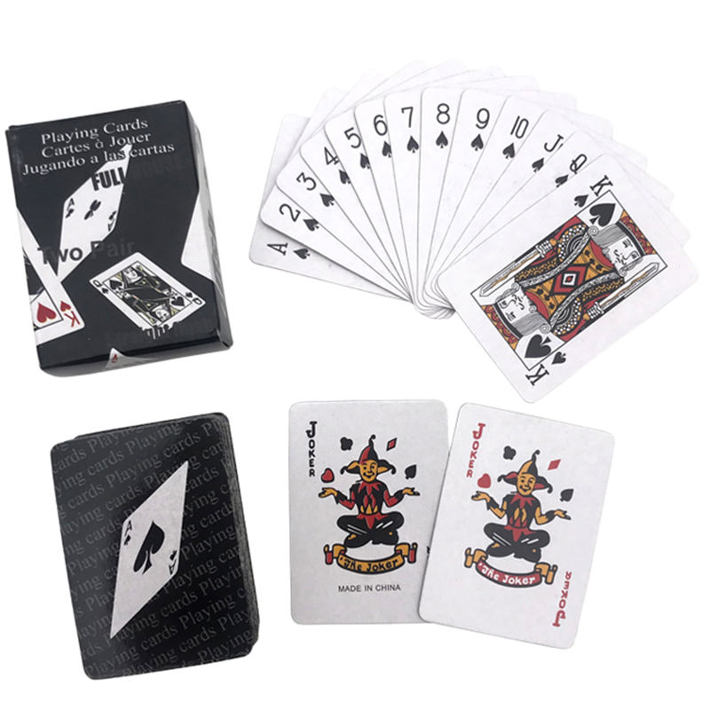 Cartas de Juego Mini Poker 1 Deck para viaje Camping diversión portátil: Black