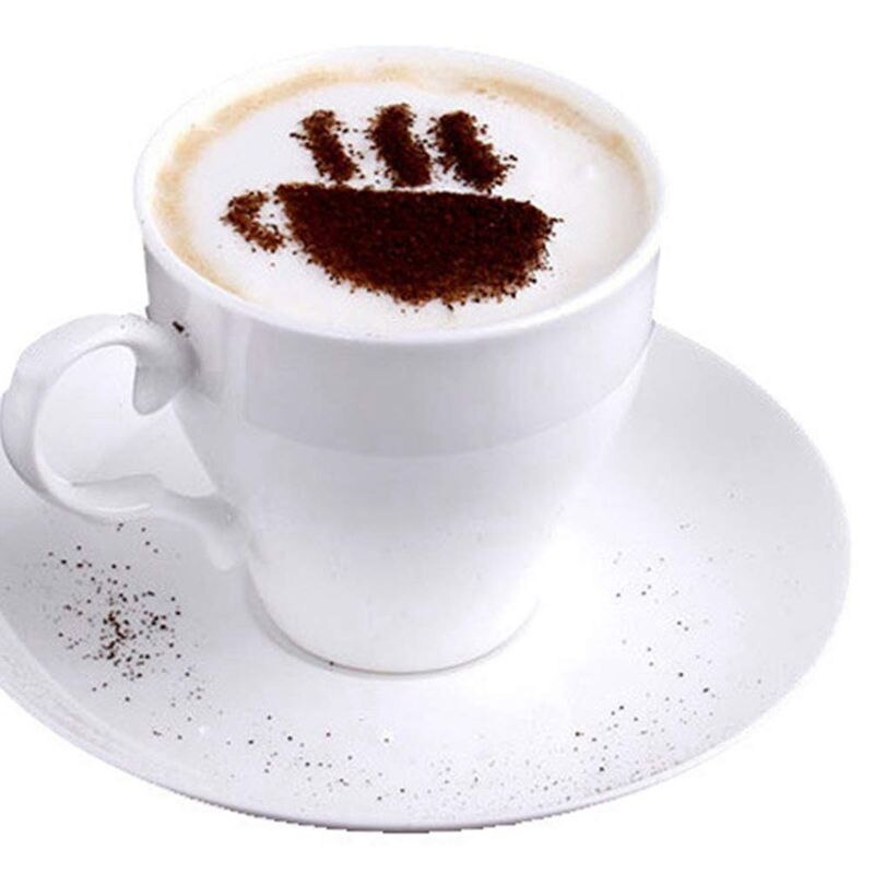 Plantillas de café de 16 Uds de varios temas, plantilla de decoración de café transparente esmerilado, plantillas de arte para Cappuccino Latte Coffe