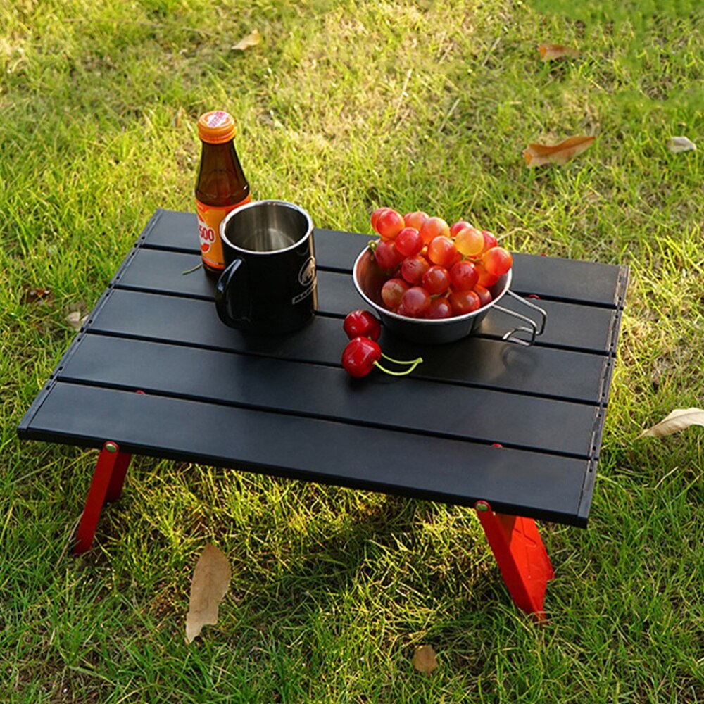 Collapsible Foldable Picnic Table Portable Camping Table Lightweight Table (Red)