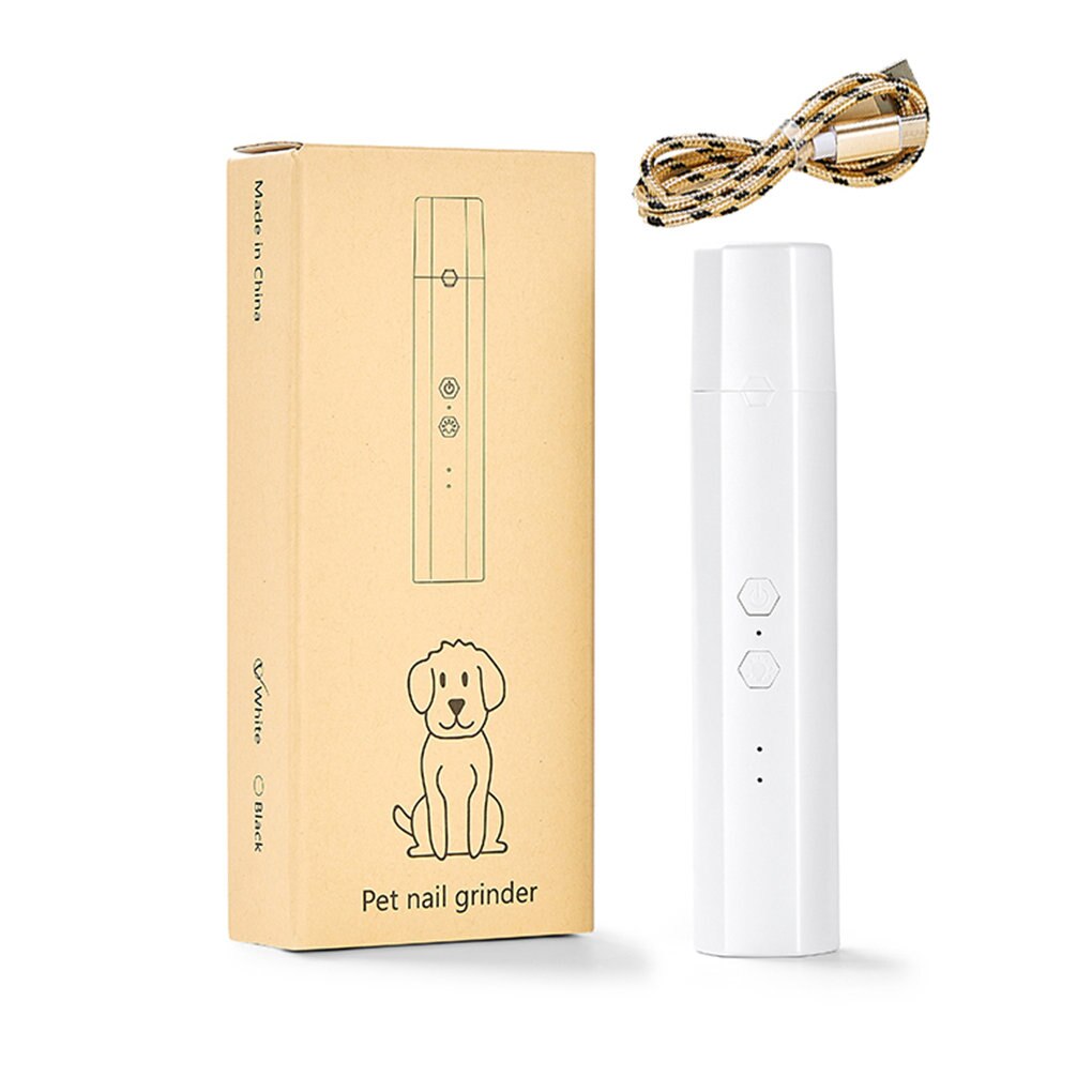 Pet Dog Nail Grinder Elektrische Huisdier Trimmer Draagbare Usb Oplaadbare Pijnloos Klauw Clipper Nail File Tool Hond Grooming Supplies: white