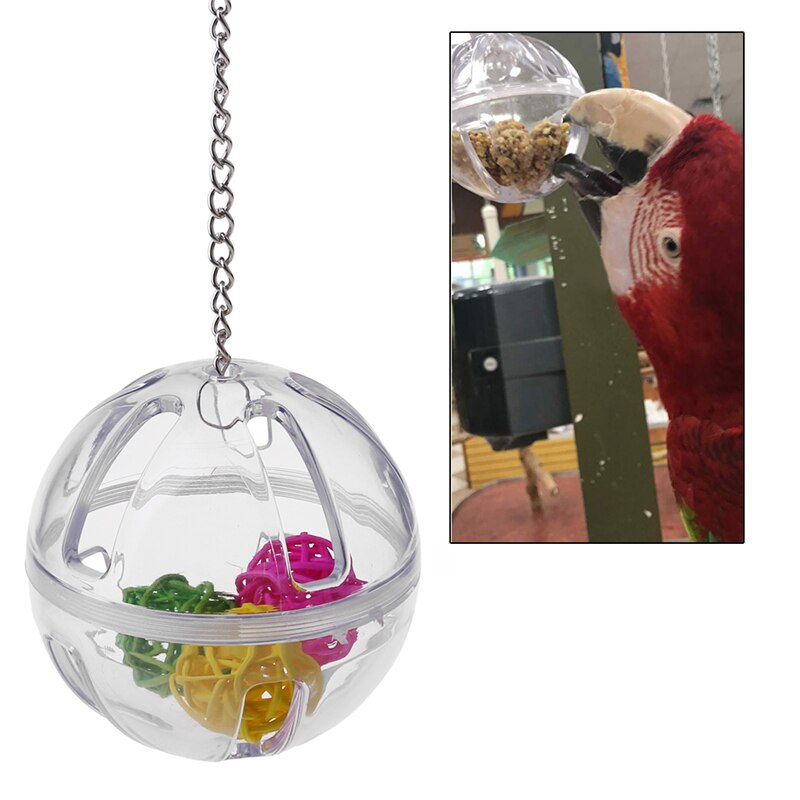 Image showcasing Pet Parrot Chew Toy Acrylic Foraging Ball with Bal... – Grandado