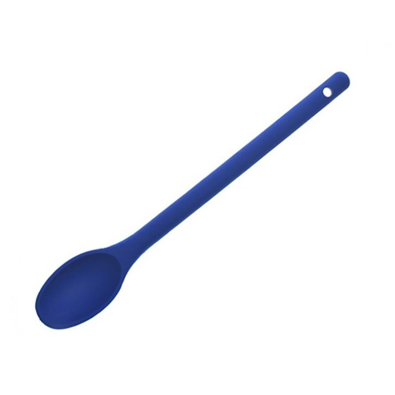 1PC Cake Putty Spatula Mixing Spoon Kitchen Silicone Spoon Long-handled Cooking Utensils Tableware Kitchen Soup Spoons: blue
