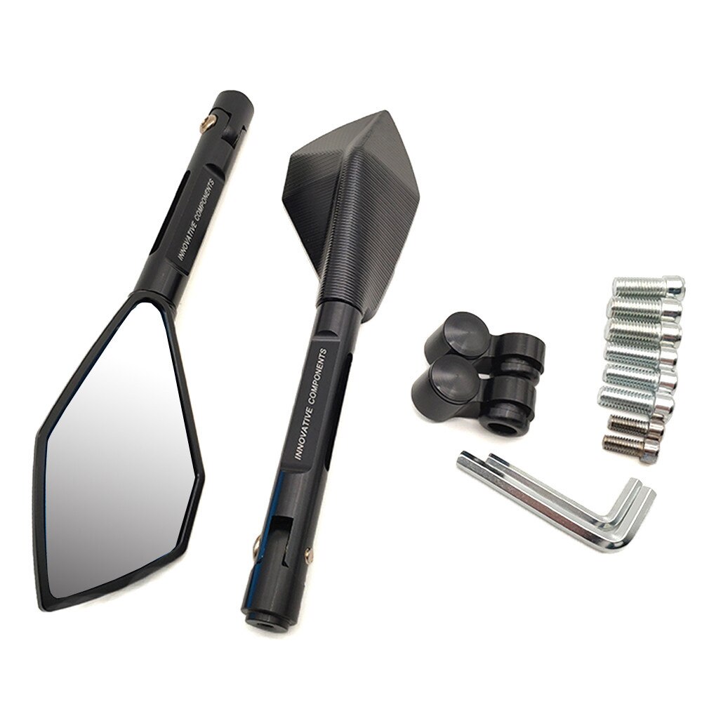 CNC Universal Motorcycle Mirror Rearview Side Mirrors Motorbike Accessories For Ducati 400 620 695 696 796 821 797 900 MONSTER: Black