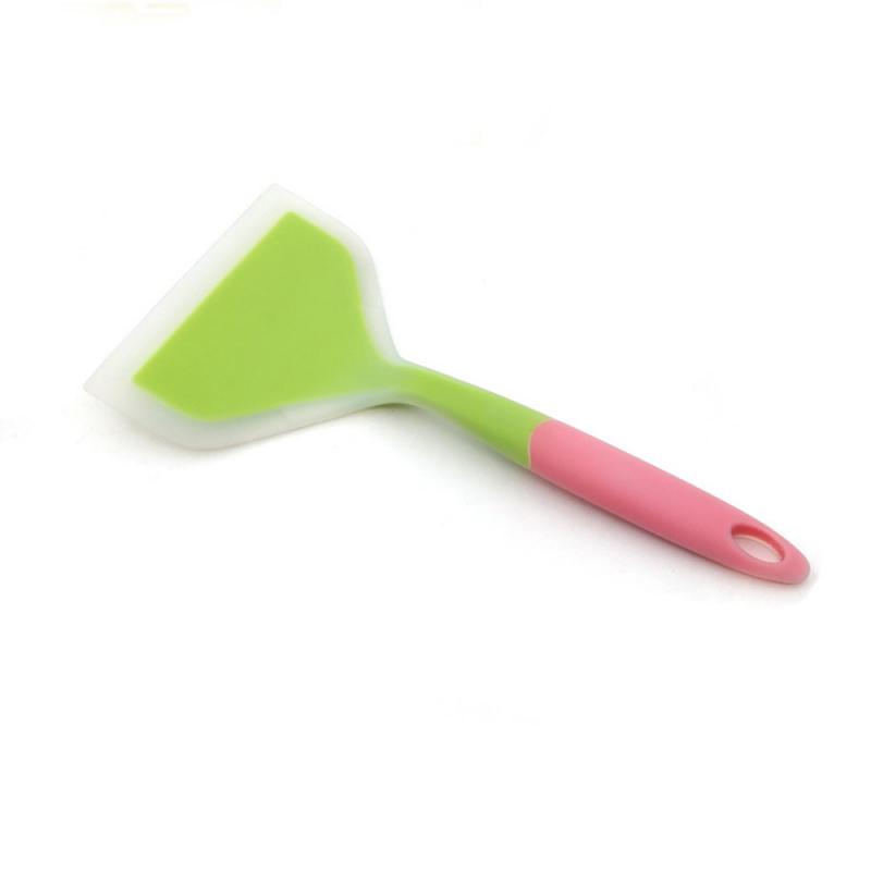 Non-stick Silicone Spatula Cake Ice Cream Scraper Reusable Steak Pancake Fried Egg Non-stick Pan Special Spatula Kitchen Tools: pink handle