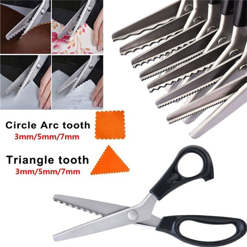 Tesoura de costura alfaiate scissor com dentes triangulares redondos para costura needlework artesanato profissional costurando ferramentas diy