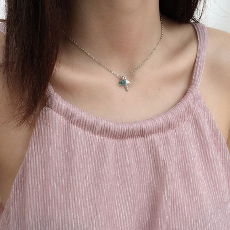 Charm Minimalistische Originele Oceaan 925 Sterling Zilver Luxe Crystal Parel Vis Hanger Kettingen Vrouwen Hals Kettingen Sieraden