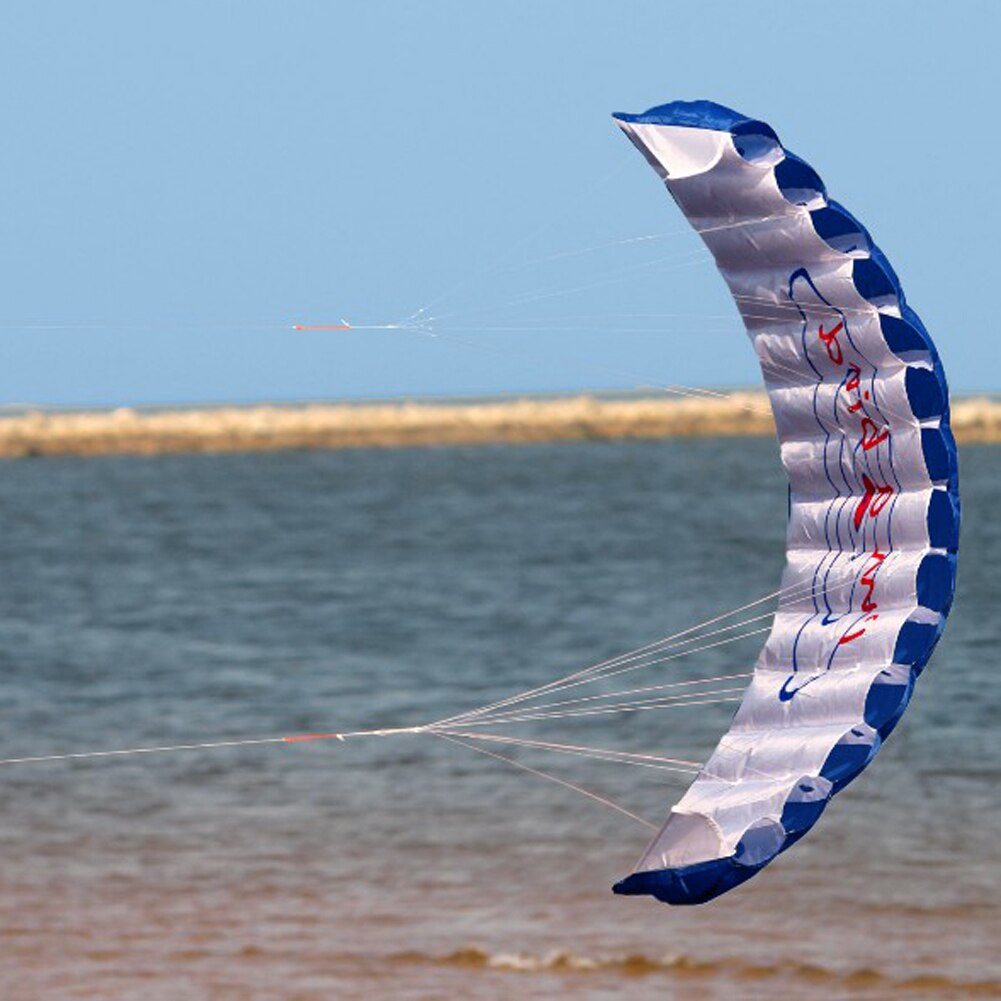 Dubbele lijn parafoil vlieger met vliegende tools power braid zeilen kitesurfen regenboog sport strand vlieger spelen vliegen buiten speelgoed