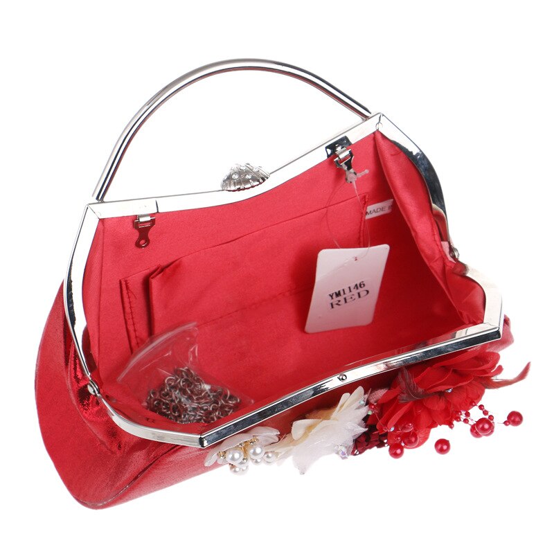 Bloemen dames avondtassen blad diamanten kralen handgemaakte stijl dames clutch portemonnee avondtassen dames kettingen handtas