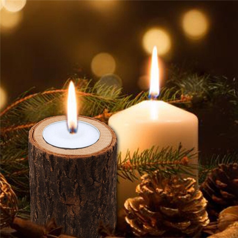 Bougeoir Vintage 3 Branches En Bois De Vigne Vernis - Artisanat - Occasion