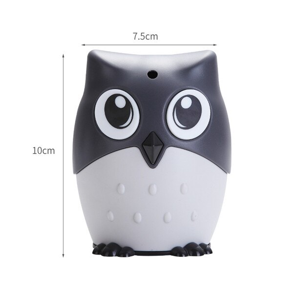 Distributeur automatique de cure-dents, hibou de dessin animé, conteneur de cure-dents de bureau: Gray